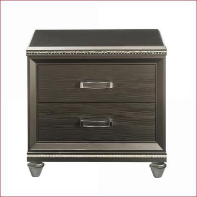 Watnature Dark Champagne 2 Drawer Bedroom Storage Nightstand one_size | FSQOE73PZNB6