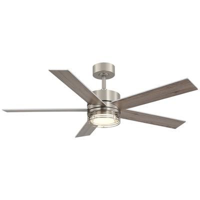 Airsurfer 52-Inch Brushed Nickel Indoor Ceiling Fan with Light and Remote Control one_size | AS-40007-BN
