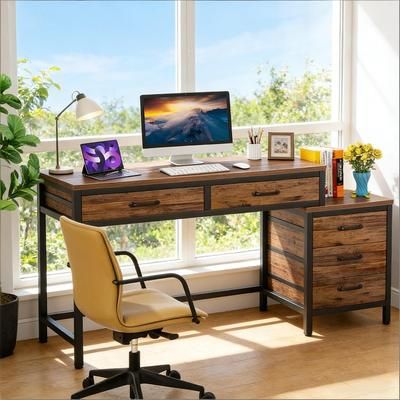 Blisstyle Industrial Style Office Desk Computer Desk Writing Table Office Desk Study Desk one_size | DESK120