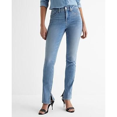 Express Women's Mid Rise Skyscraper Jeans in Light Wash