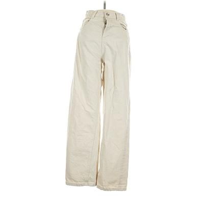 Zara Jeans - High Rise: Ivory Bottoms - Size 0