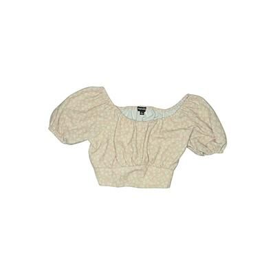 Short Sleeve Blouse: Ivory Tops - Size Large