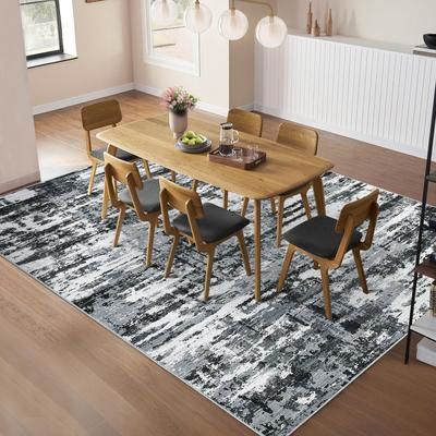 GarveeLife Abstract 10x13 Area Rugs for Living Room Bedroom Soft Large Washable Rugs Non Slip Ultra Thin Modern Dining Room Rug Non Shedding Accent