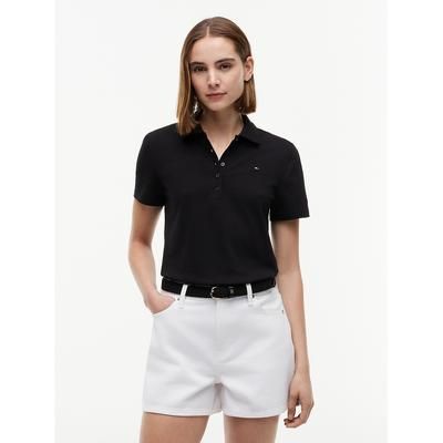 Tommy Hilfiger Women's Classic Fit Stretch Cotton Polo - Black - L