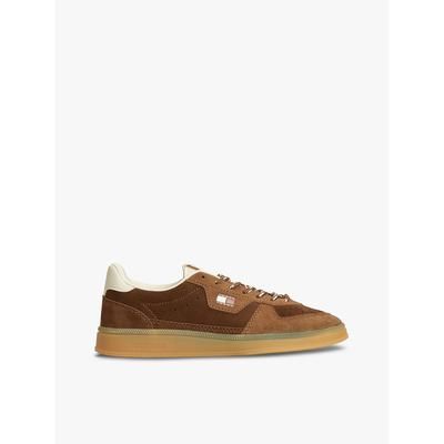 Tommy Hilfiger Women's Tommy Jeans Two-Tone Suede Sneaker - Dark Highland Khaki - US 6.5 / EU 37