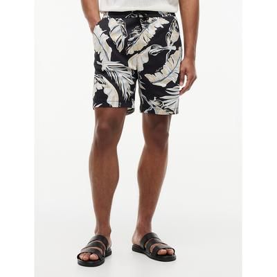 Tommy Hilfiger Men's Regular Fit 7" Tropical Print Short - Black - L