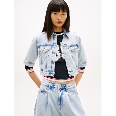 Tommy Hilfiger Women's Tommy Jeans Short-Sleeve Denim Jacket - Denim Light - L