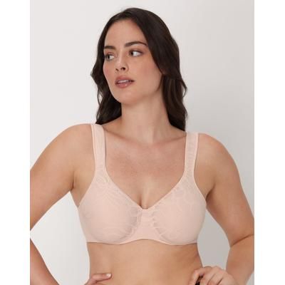 Bali's Coolest Smoothing Underwire Minimizer Bra Sandshell Lace 34C