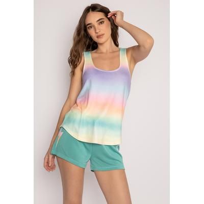 Gradient Good Vibes Tank, Size: S, Sky Blue Soft Peachy Fabric P. J. Salvage
