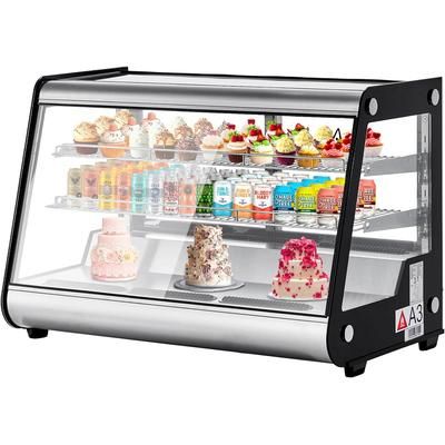 Garvee 183L Cake Refrigerated ABS + Double-Layer Tempered Glass Countertop Bakery Display Case for Pastries Desserts Beverages Ideal for Cafe Bakery
