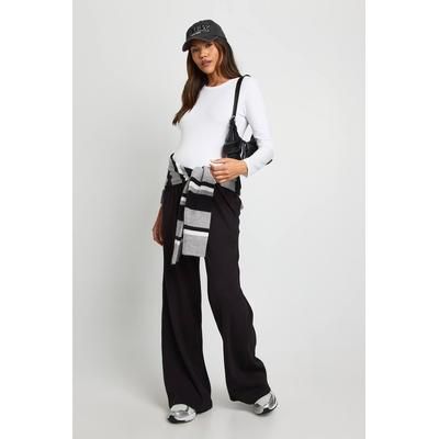 Maternity Basic Rib Wide Leg Trouser, black
