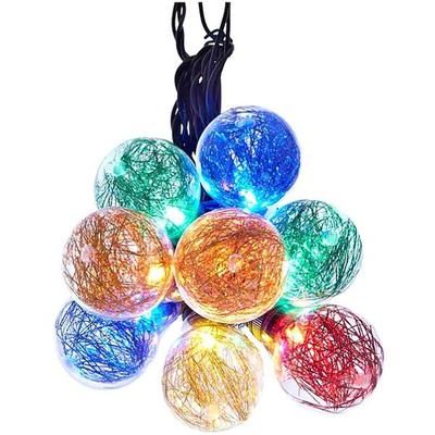 Kurt S. Adler 51404 - 10 Light 10.5' Green Wire Multi-Color A19 Tinsel LED Christmas Light String Set Set