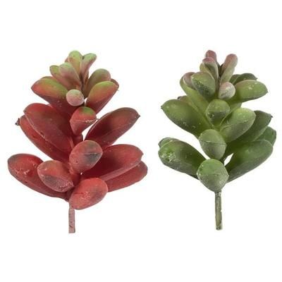 Vickerman 608739 - 4" Red/Green Succulent Pick Asst 6/Pk (FO193504) Home Office Succulents