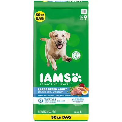 IAMS Proactive Health Large Breed Chicken Recipe Adult Dry Dog Food, 50 lbs.:- 50 lbs.