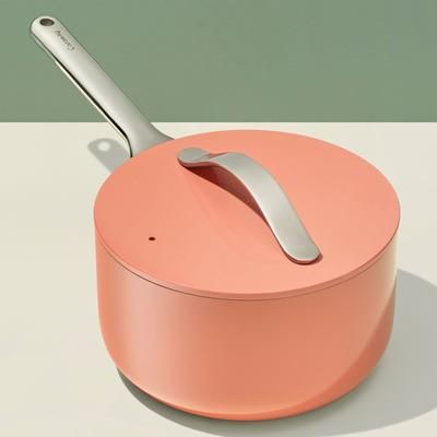 3 QT Sauce Pan In Perracotta | Non-Stick, Non-Toxic, PFAS-Free Ceramic Pans | Induction-Compatible For Healthy Cooking | Caraway