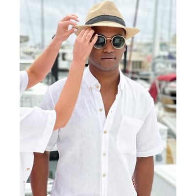 The Casa Blanca - Short Sleeve White Linen Shirt