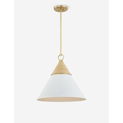 Rooney Pendant Light, White and Natural, 18"