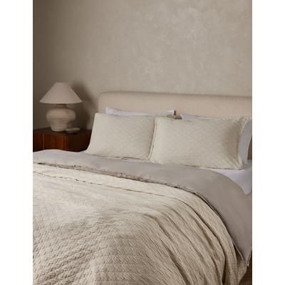 Ojai Cotton Matelassé Coverlet by Pom Pom at Home, Greige, Twin