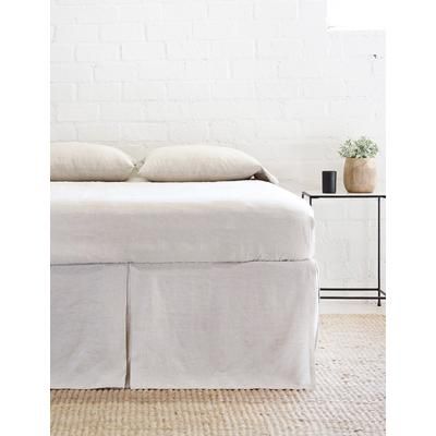 Pleated Linen Bed Skirt by Pom Pom at Home, Flax