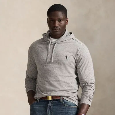 Ralph Lauren Jersey Hooded T-Shirt in Dark Vintage Heather - Size 2X Big