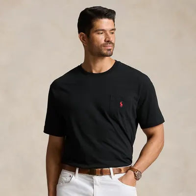 Ralph Lauren Jersey Pocket T-Shirt in Black - Size 2L Tall