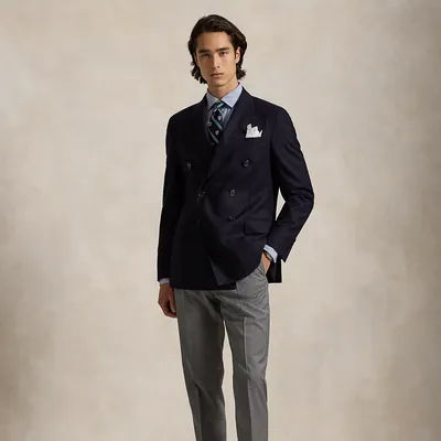 Ralph Lauren Slim Fit Wool Twill Trouser in Heather Grey - Size 36