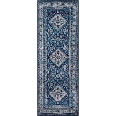 Livabliss Monte Carlo 2'7" X 7'3" Area Rug, Dark Blue