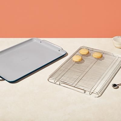 Baking Sheet & Cooling Rack In Navy | Non-Stick, Non-Toxic, Easy To Clean, Scratch Resistant Ceramic Bakeware | Oven Safe & Durable | Caraway