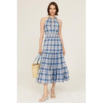 Polo Ralph Lauren Blue Plaid Day Dress Blue-print