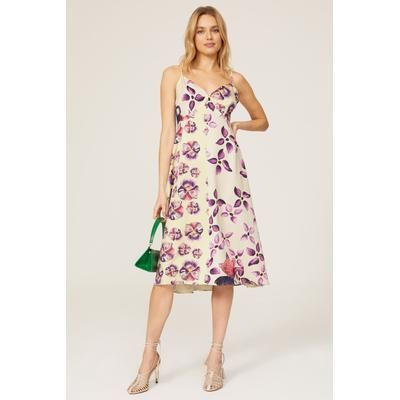 Samantha Sipos Floral Bias Slip Dress Multicolored-cream-print