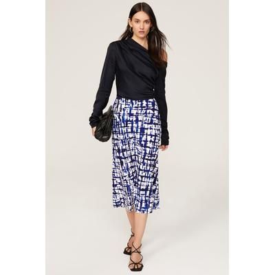 Jason Wu x RTR Printed Midi Skirt Blue-multicolored-print
