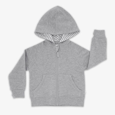 Heather Gray Zip Hoodie - 6-12 months