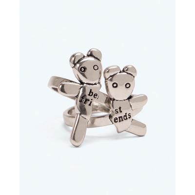 MARC JACOBS Marc Jacobs FRIENDSHIP RING SET in Silver Ox, Size 7