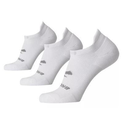 Brooks RunIn No Show Socks 3 Pack | Women's | White | Size M | Socks | Athletic | No Show