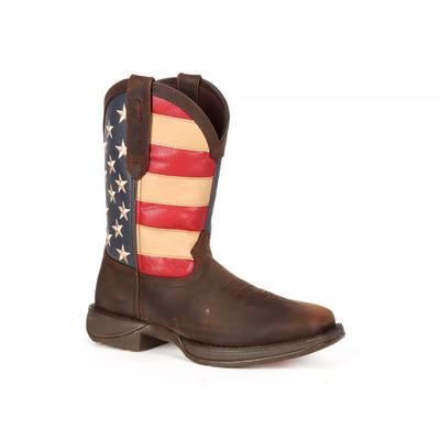 Durango Wide Width Rebel Patriotic Cowboy Boot | Men's | Dark Brown/American Flag | Size 10 | Boots
