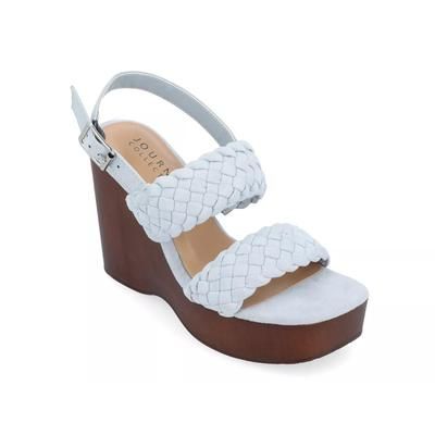 Journee Collection Ayvee Wedge Sandal | Women's | Blue | Size 11 | Sandals | Slingback
