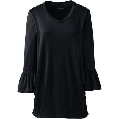 Maternity Supima Micro Modal Rounded V-neck Top - Black - XS