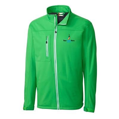 CLIQUE by Cutter & Buck Men's Big Telemark Logo Soft Shell Jacket - Apple Green - 2XL