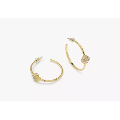 Kate Spade Everyday Spade Pave Hoops, gold