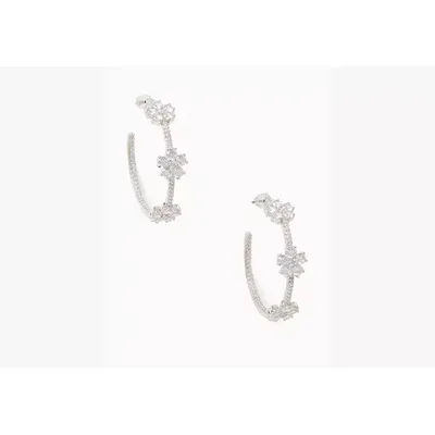 Kate Spade Gleaming Gardenia Flower Hoops, silver