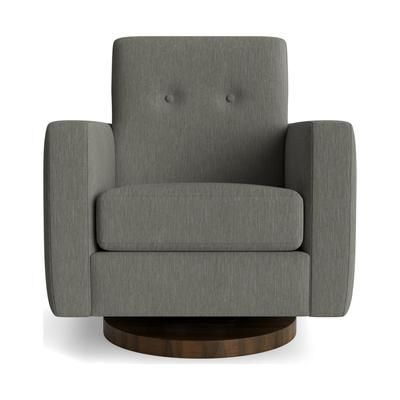 Korver Swivel Chair Bentley Pewter Gray Mid-Century Modern