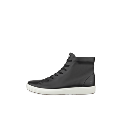 ECCO Soft 7 - Men's Leather Lace-Up Boot - Black