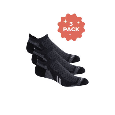 Men's Incline II Micro 3-Pack | Moderate Compression M/L Ash | Sport Compression by Sockwell Socks