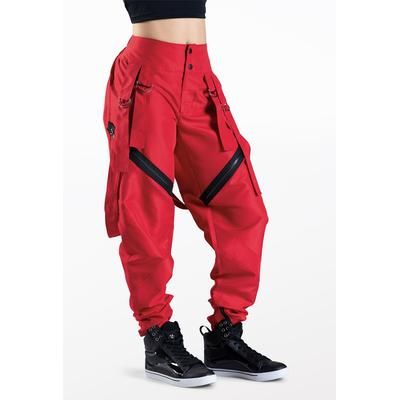 Pop Star Dance Pants With Straps - Red - Medium Child - AH10511