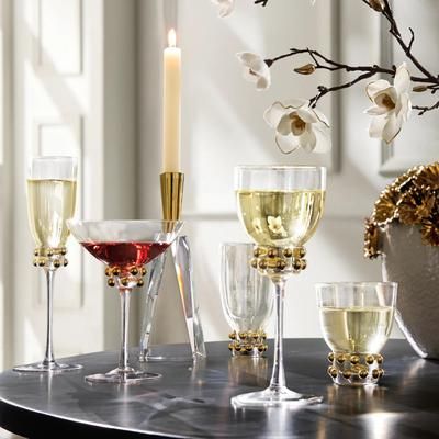 Jolie Glassware Collection | Gold | Glassware | Z Gallerie | Jolie Flute - S/4 | Glass
