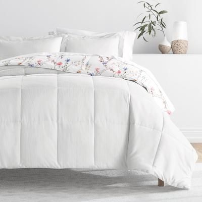 iEnjoy Home Meadow Floral Stripe King/California King Comforter Set, Pink
