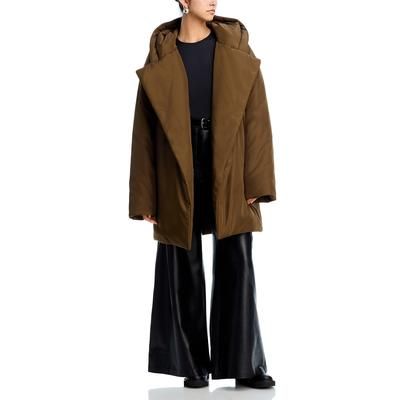 Norma Kamali Hooded Sleeping Bag Coat - Bark