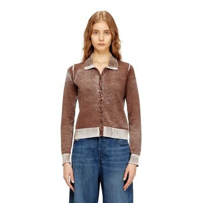 Diesel - Cardigan with faded reverse print - Knitwear - Woman - Brown