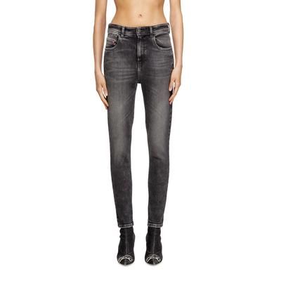 Diesel Skinny Jeans High Waist 1984 Slandy-High, Black/Dark grey, Zip fly