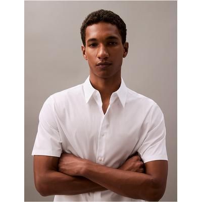 Calvin Klein Men's Cotton Stretch Slim Button-Down Shirt in Bright White 96% Cotton/4% Elastane